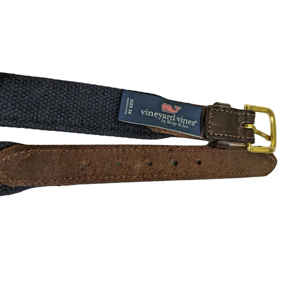 size 26 new vineyard vines usa flag belt leather fabric made in usa